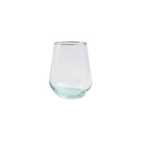 Vietri Rainbow Green Stemless Wine Glass