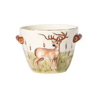 Vietri Wildlife Deer Handles Deep Serving Bowl
