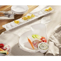White Deviled Egg Tray With Fork