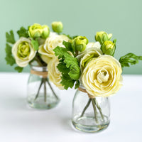 White Ranunculus Bouquet In Glass Vase