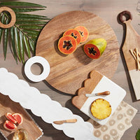 White Ring Round Serving Board