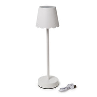 White Scalloped Shade Lamp