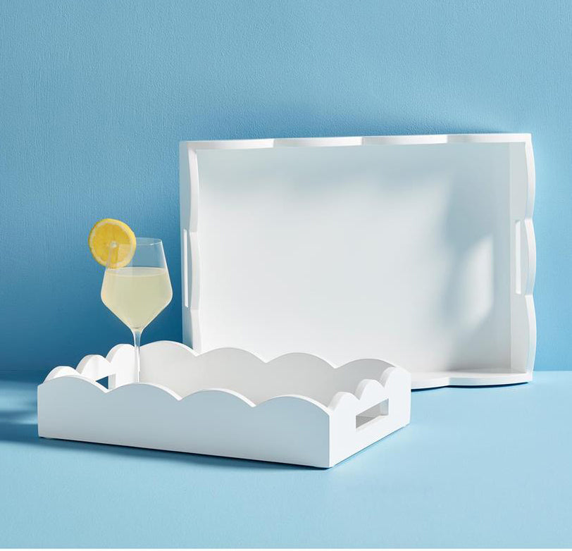 White Scalloped Tray