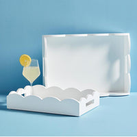 White Scalloped Tray