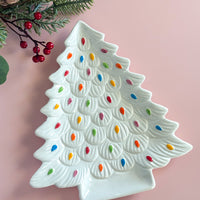 White Vintage Tree Plate