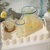 White Wicker Scalloped Tray