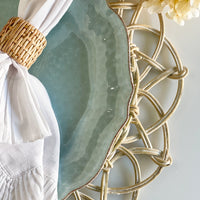 Whitewashed Rattan Flower Charger