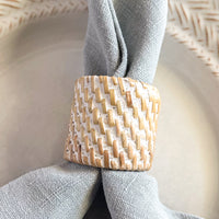 Whitewashed Rattan Napkin Ring