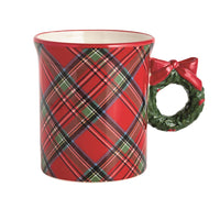 Wreath Handled Tartan Mug