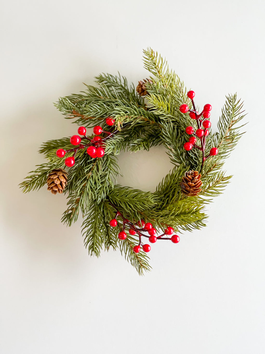 3.5 Inch Inner Red Berry Spruce Candle Ring