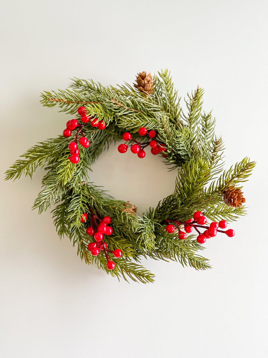 4.5 Inch Inner Red Berry Spruce Candle Ring