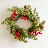 4.5 Inch Inner Red Berry Spruce Candle Ring