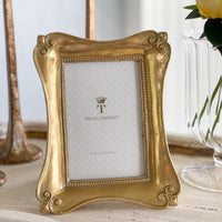Gold Beaded Scroll Frame