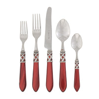 Vietri Aladdin Antique Red Five Piece Flatware Set