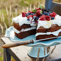 Casafina Cook and Host Blue Ruffled Cake Plate