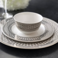 Caskata Hawthorne Ice Platinum Dinner Plate
