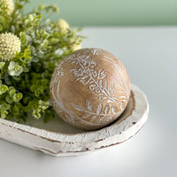 Decorative Orb With Floral Engravings