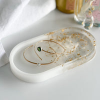 Gold Speckled And White Vanity Tray