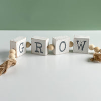 Grow White Distressed Block Beads