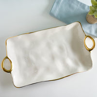 Pampa Bay Large Platter with Gold Handles