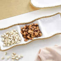 Pampa Bay Salerno White And Gold 3 Section Serving Tray
