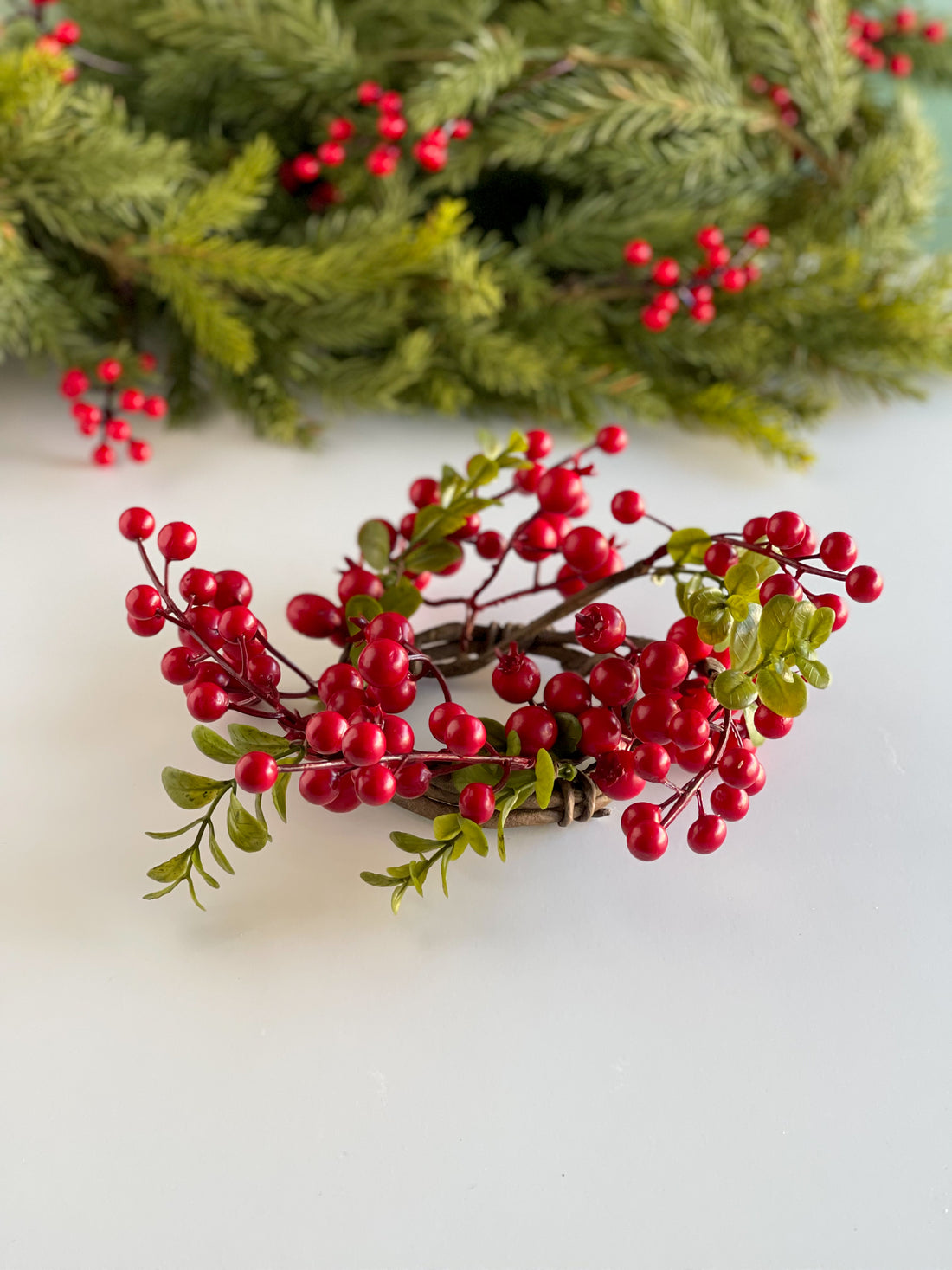 Small Red Berry Candle Ring