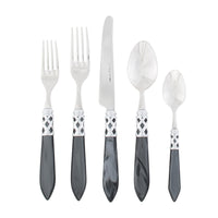 Vietri Aladdin Brilliant Charcoal Five Piece Flatware Set