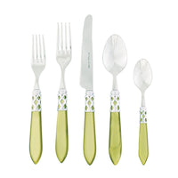 Vietri Aladdin Brilliant Chartreuse Five Piece Flatware Set