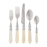 Vietri Aladdin Brilliant Ivory Five Piece Flatware Set