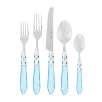 Vietri Aladdin Brilliant Light Blue Five Piece Flatware Set