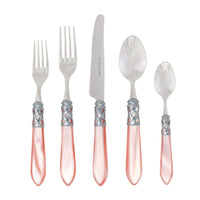 Vietri Aladdin Brilliant Light Pink Five Piece Flatware Set