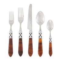 Vietri Aladdin Brilliant Tortoise Shell Five Piece Flatware Set