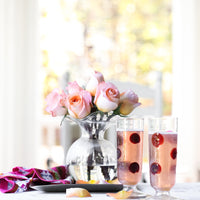 Vietri Medium Clear Hibiscus Glass Fluted Vase