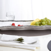 White and Silver Serving Piece