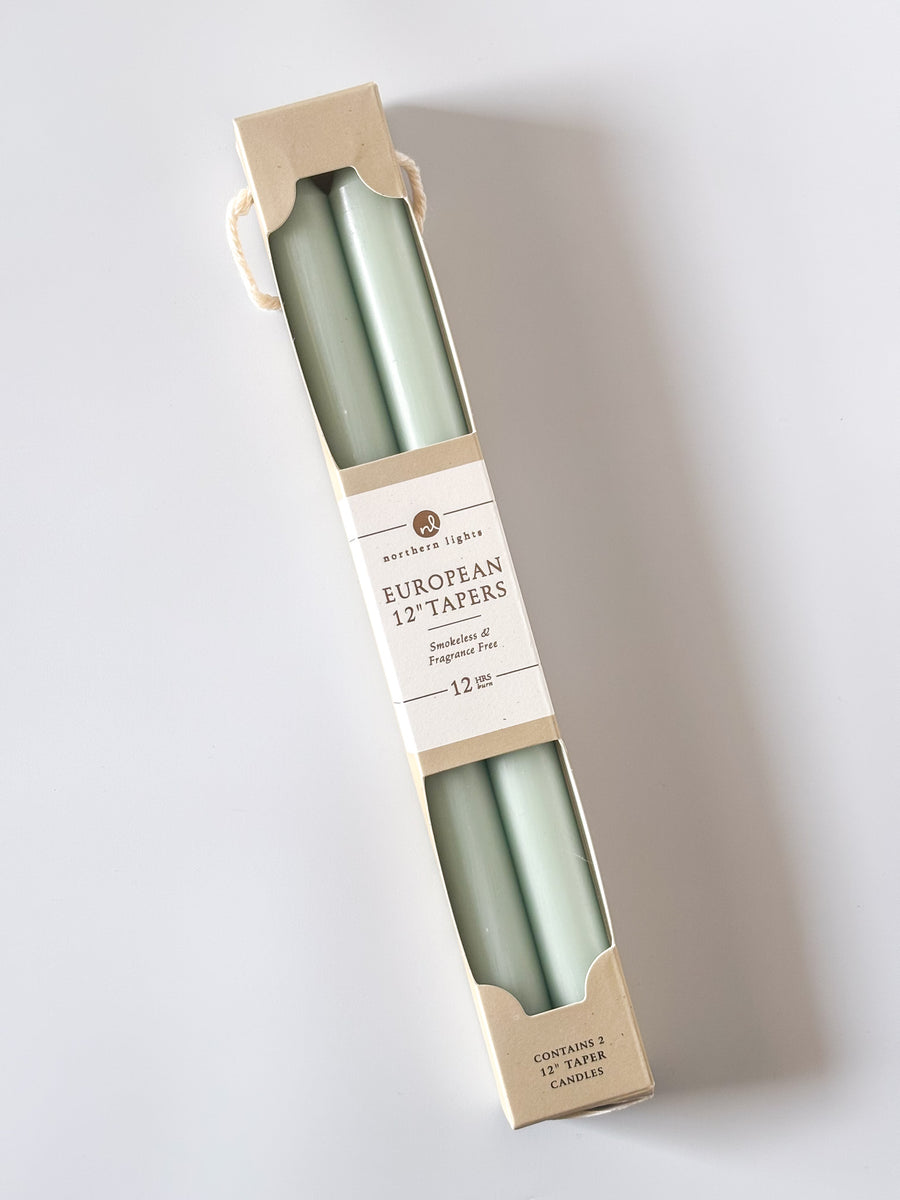 12" 2pk Pistachio Taper Candles
