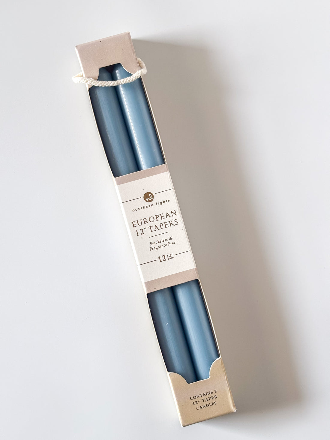 12" 2pk Prairie Blue Taper Candles
