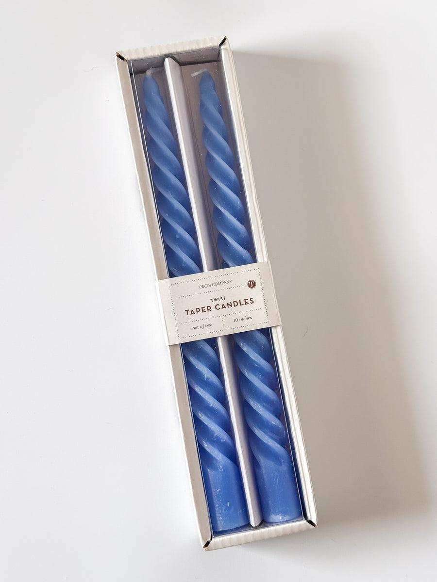 2pk Dark Blue Twist Candle