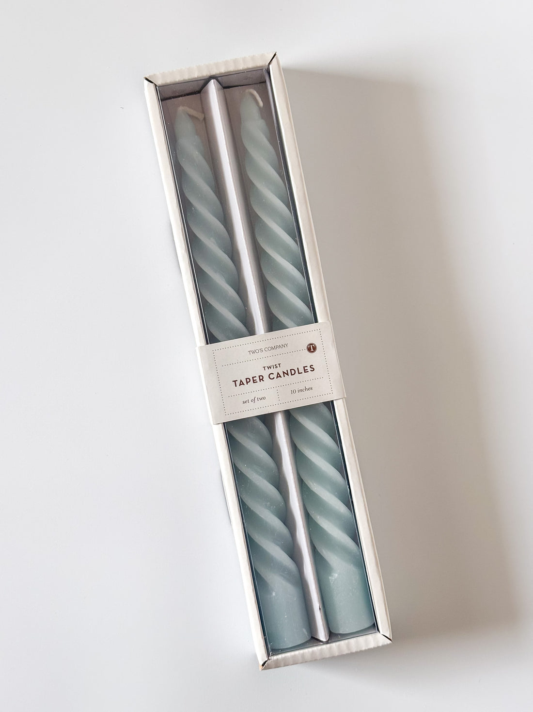 2pk Light Blue Twist Candle