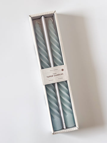 2pk Light Blue Twist Candle