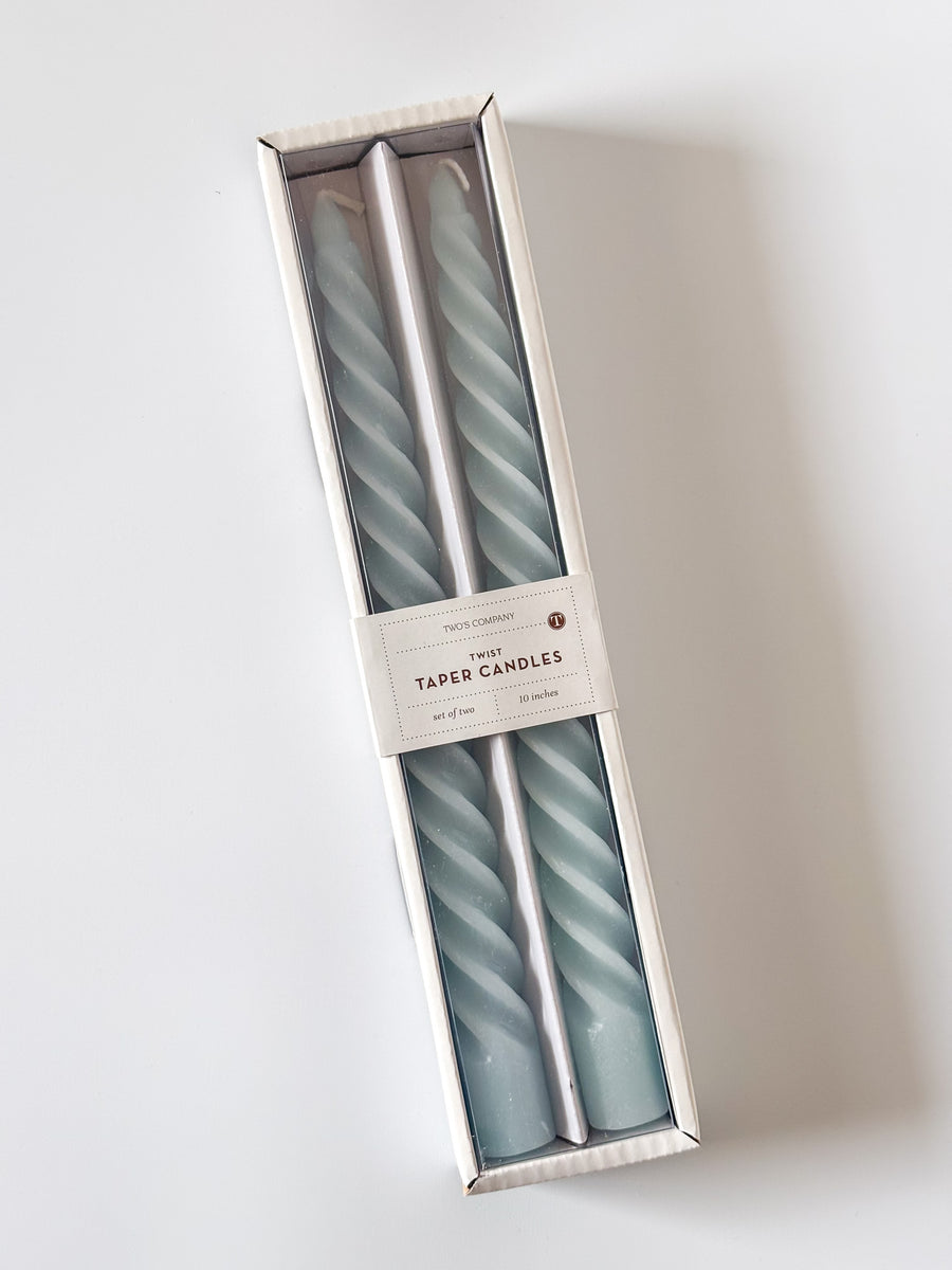 2pk Light Blue Twist Candle