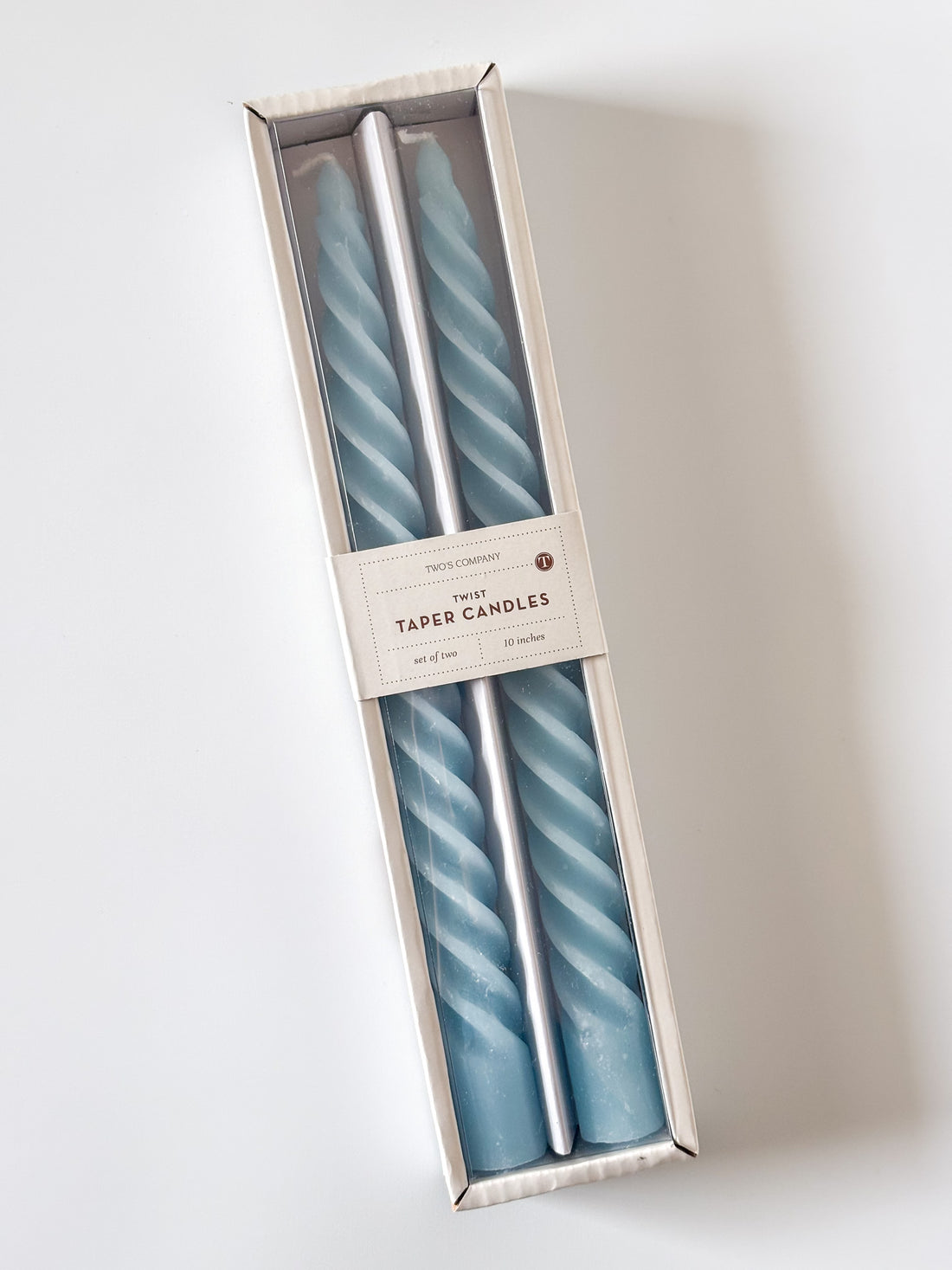 2pk Medium Blue Twist Candle