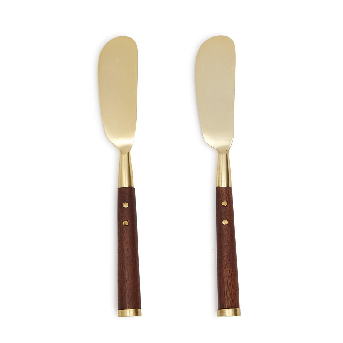 Acacia Wood and Gold Spreaders