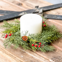 Alpine and Red Berry Candle Ring