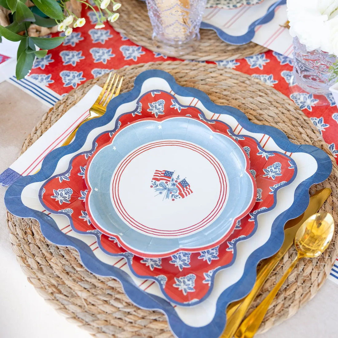 American Flag Paper Plates