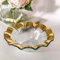 Annieglass 24K gold Ruffle Wine Coaster