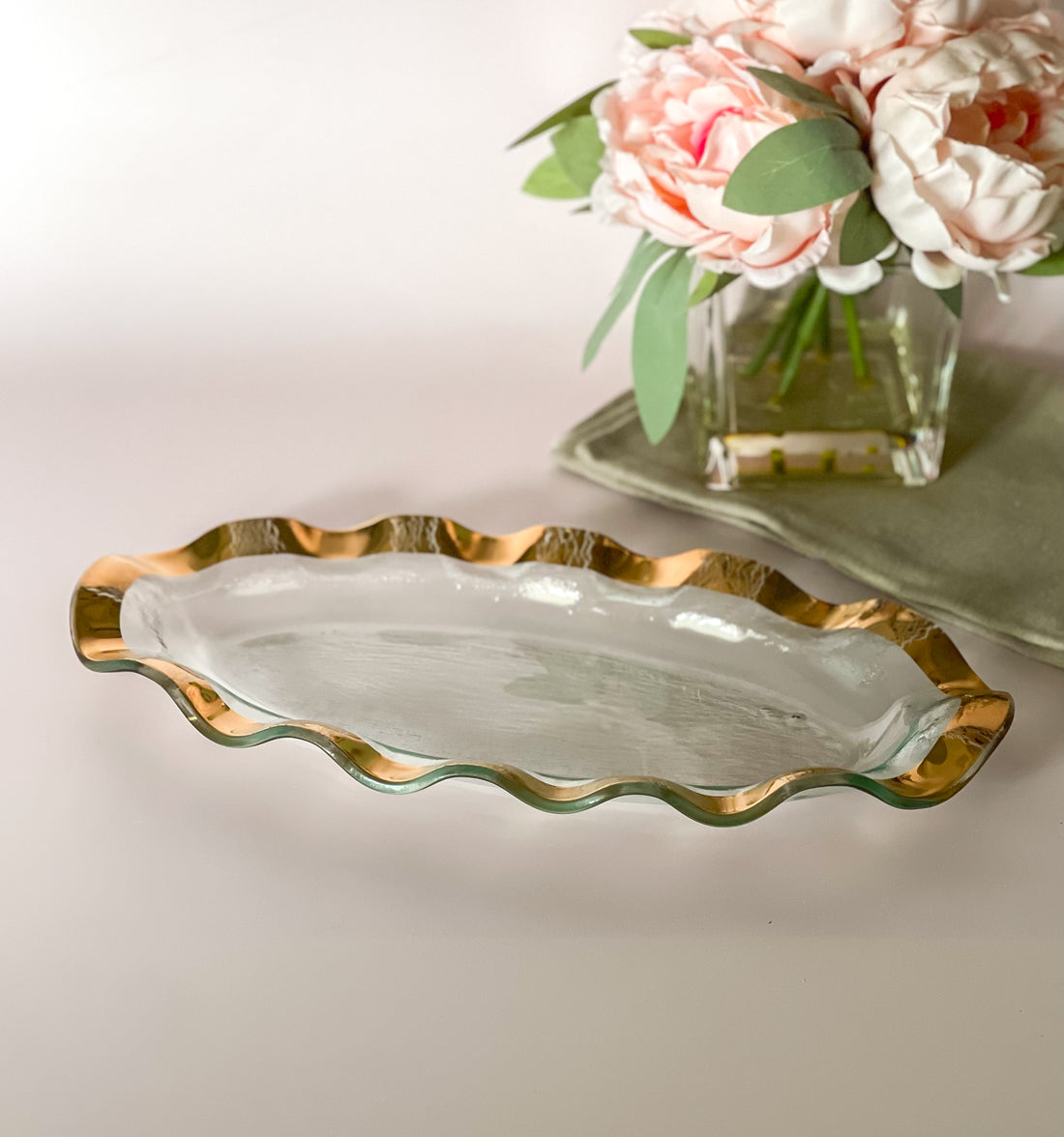 Annieglass Ruffle Mini Oval Tray