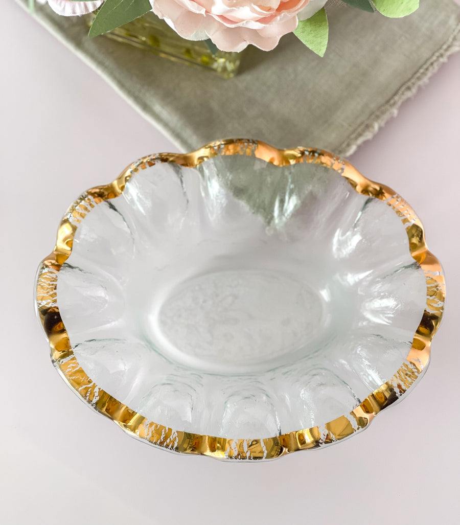 Annieglass Ruffle Oval Dip Bowl