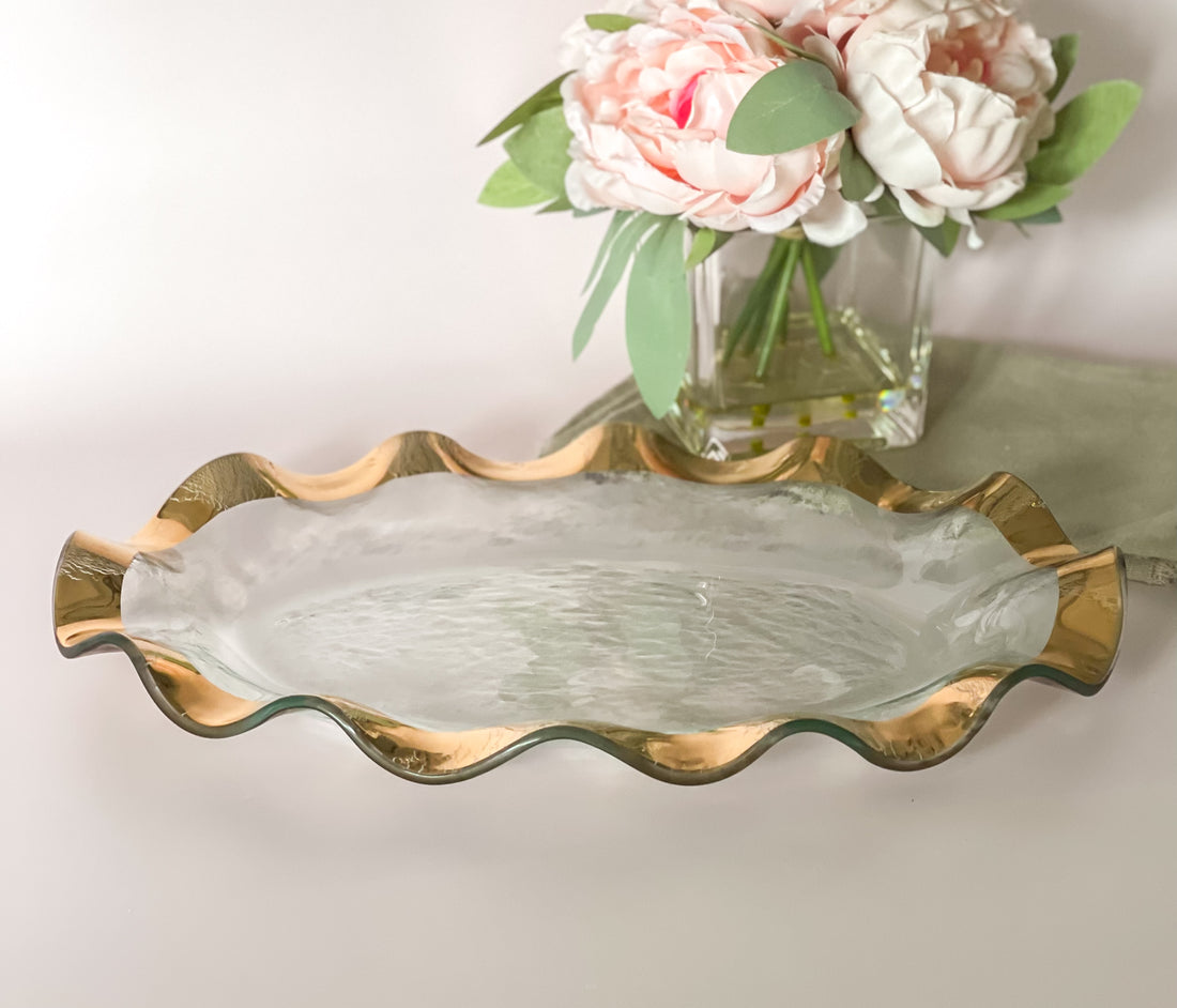 Annieglass Ruffle Oval Platter