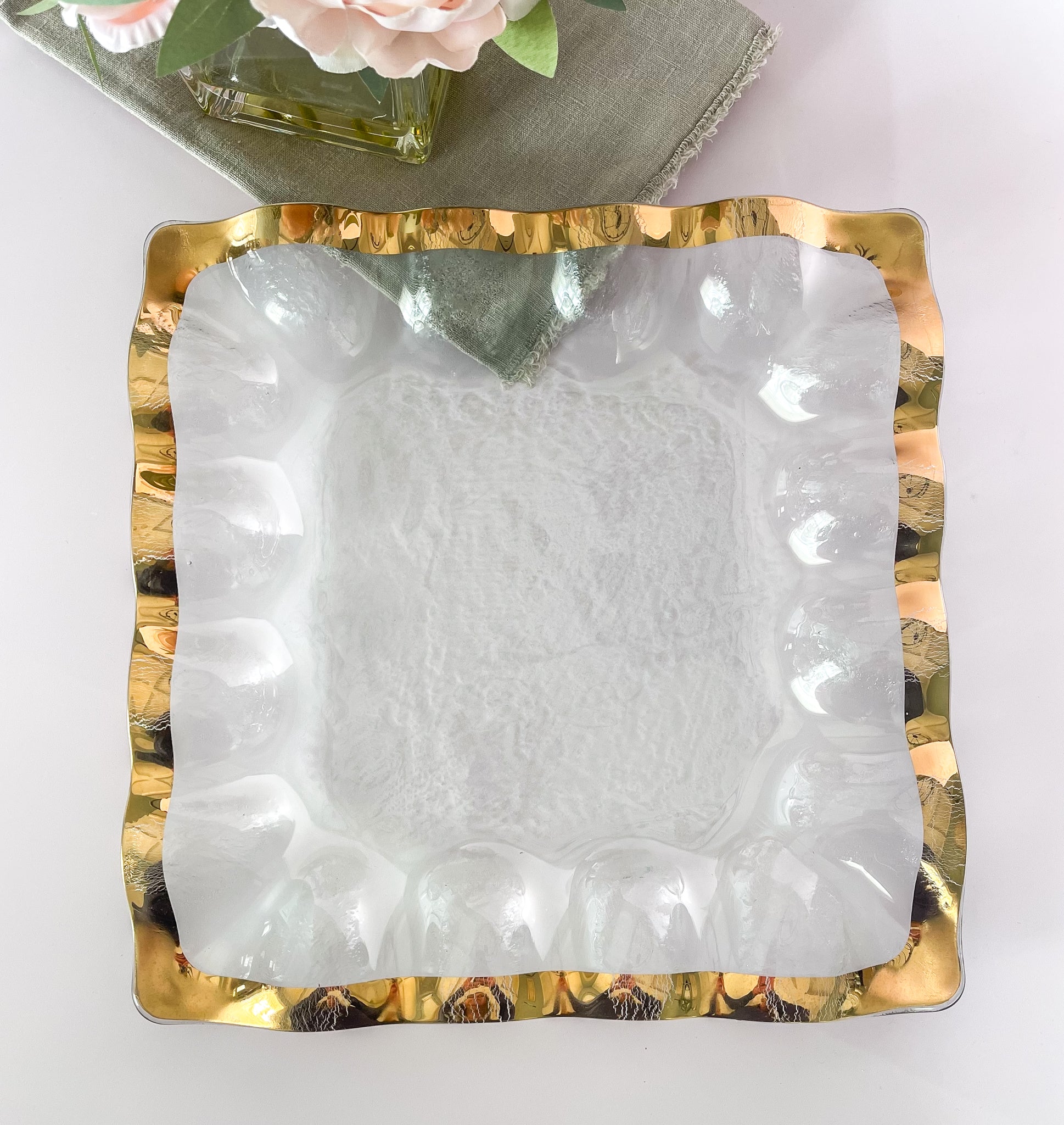 Annieglass Ruffle Square Server | SouthernlyPlace