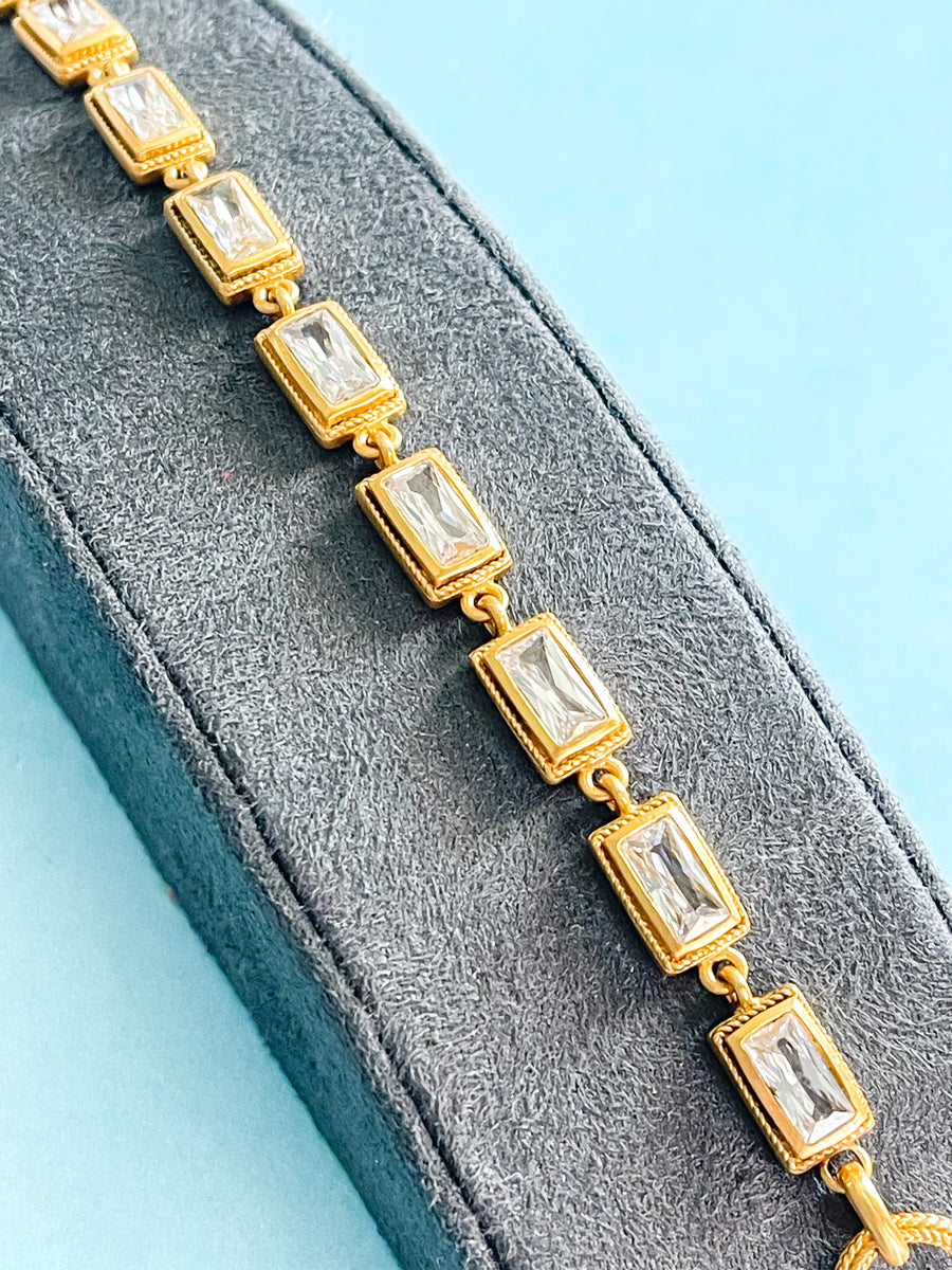 Julie Vos Cubic Zirconia Baguette Tennis Bracelet